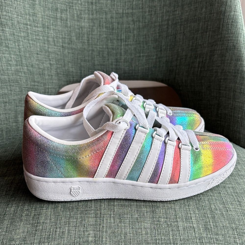 K-Swiss classic NOH8 Pride Multicolor rainbow Sneakers men’s 7.5 Women’s 9 EUC